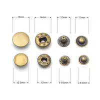 Kalaso  #655 #633 #831 30sets High Quality Brass Material Press Studs Sewing Snap Buttons Fasteners Leather Craft Clothes Bags 2