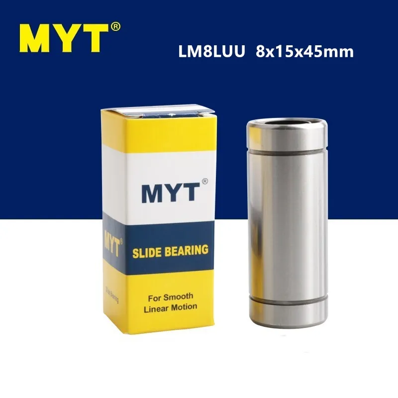 Высокоточный подшипник MYT LM8LUU 8x15x45 мм 8 длинный Линейный шарикоподшипник втулка