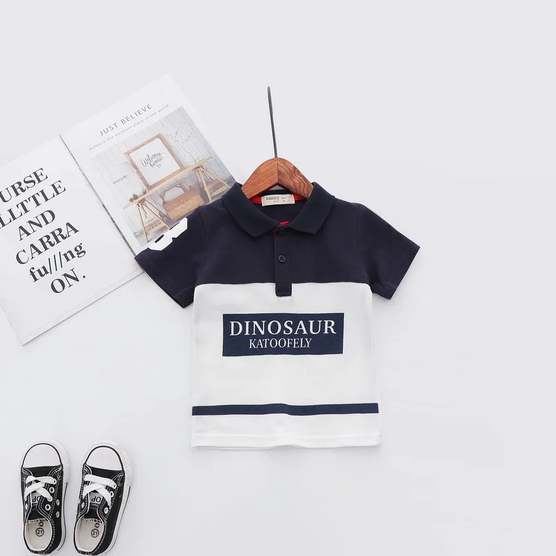 

Katoofely2019 Summer New Style Childrenswear BOY'S Children Pure Cotton Mixed Colors Lettered Polo Shirt Shop Agent