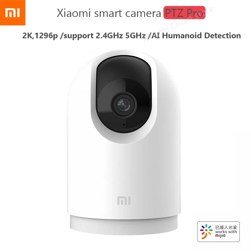 Xiaomi mijia AI интеллектуальная ip камера Ptz Pro 1296P пикселей HD 360 ° мониторинга 2 4 ГГц Wi Fi 5