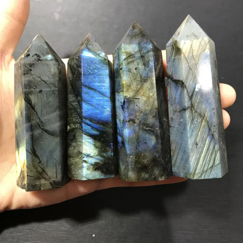 

Natural Mineral Gem Rose Quartz Crystal Labradorite Stone Decoration Healing Meditations Crystal Prism wicca gem stone natural