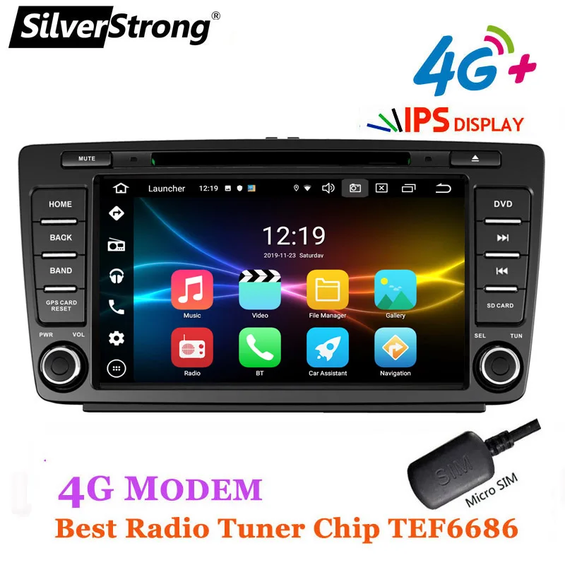 2DIN 4G Android10 64G 8 ядер автомобильный DVD для Skoda Octavia 2 A5 авто радио IPS DAB + опция 2G32G CarPlay TPMS