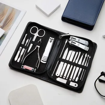 

At Fashion Nail Clipper Set Pedicure & Manicure Stainless Steel Nail Scissors Sickle Tweezers Ear Spoon Beauty Nail Tools