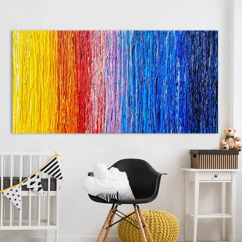 

DDHH Abstract Oil Painting Colorful Pattern Canvas Art Wall Pictures For Living Room Home Decor Printed Frameless QK2036