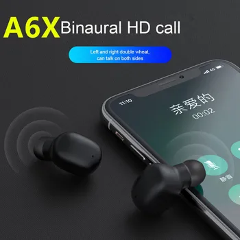 

2019 New Arrival 1Set A6X TWS Bluetooth Earphones HD Stereo Wireless Headphones Gaming Headset for realme x2 pro Q x