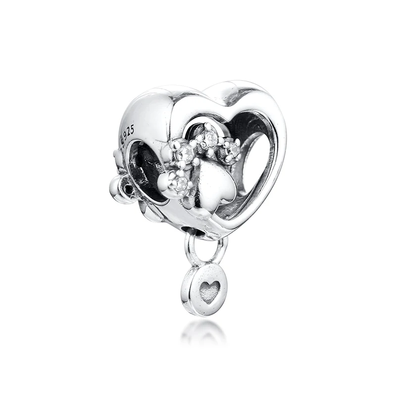 925 Sterling Silver Sparkling Paw Print 