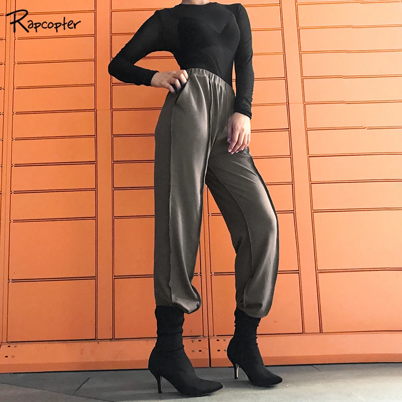 

Rapcopter Casual Printed Fashion Sports Pants High Elastic Waist Loose Women Harem Pants Harajuku Ladies Fashion Korean Trousers