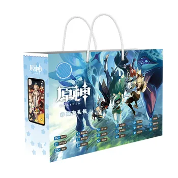 Genshin Impact Anime prezent Lucky Bag Cosplay to pocztówka naklejki plakatowe zakładka odznaka tanie i dobre opinie CN (pochodzenie) gift bag Unisex paper