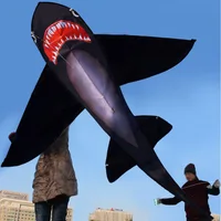 Large Shark LED Kite Animal Fish Kites Flying for Adults Children Outdoor Toys Beach Park Playing With Handle And Line 1