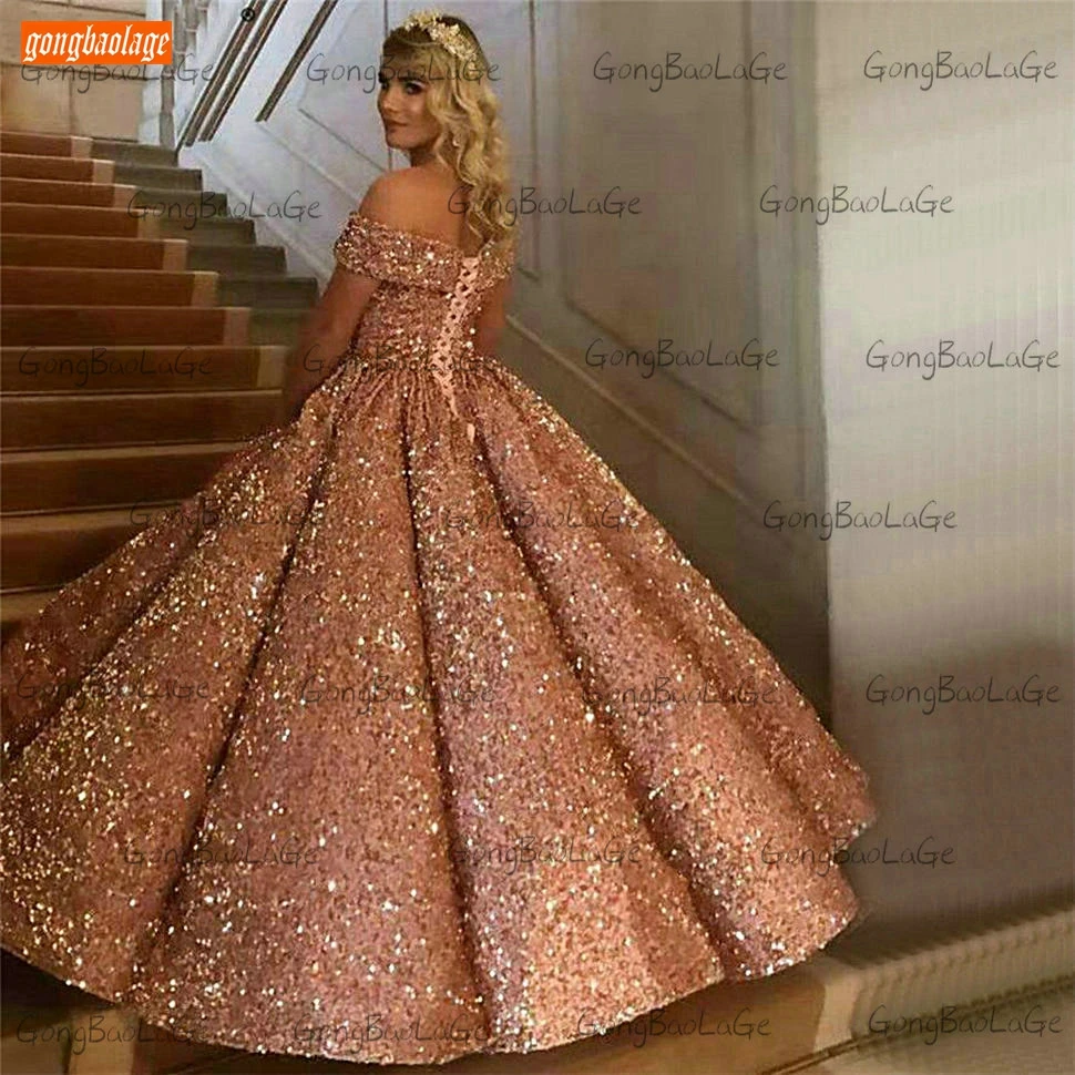 US $188.30 Royal Blue Evening Dresses 2020 Lace Up Robe De Soiree Sparkly Sequined Custom Made Evening Gowns Long Women Party Dress Formal