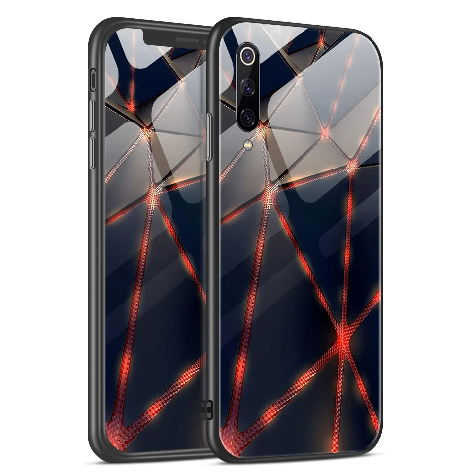Для Xiao mi 9/9 SE Модный чехол из закаленного стекла ТПУ для задней защиты Xiaomi mi 9se Роскошные противоударные мягкие чехлы для телефонов