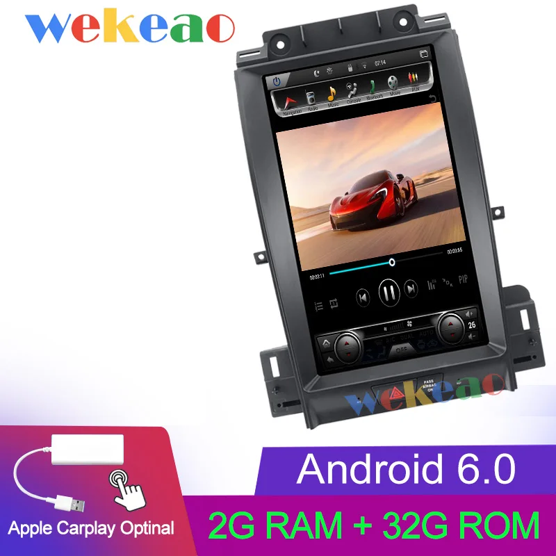 Android Car Radio Wekeao вертикальный экран Tesla стиль 13,3 ''автомобильный dvd-плеер android 6,0 android Авто gps навигация автомобиля радио для Ford Телец wifi - Цвет: Android Car Radio