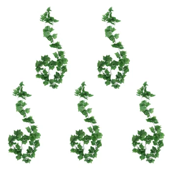 

5pcs Simulation Green Plant Artificial Green Vine Fake Grape Leaf for Decoration