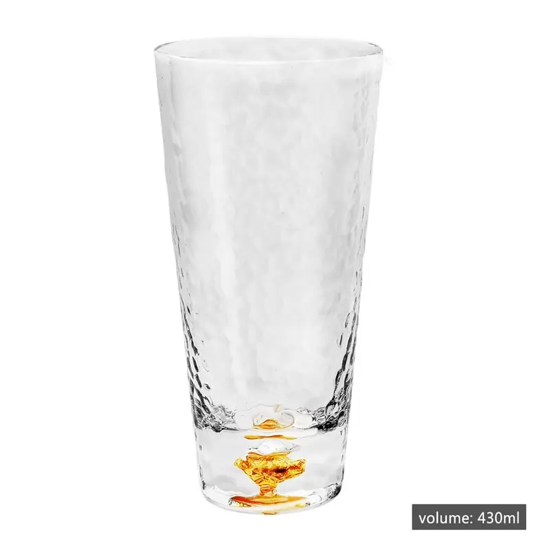 Upspirit, 1 шт., Золотая фольга, стеклянная чашка, пивная вода, стакан, кофе, молоко, чай, кружки, стаканы, креативный подарок, аксессуары для бара, посуда для напитков - Цвет: 430mL
