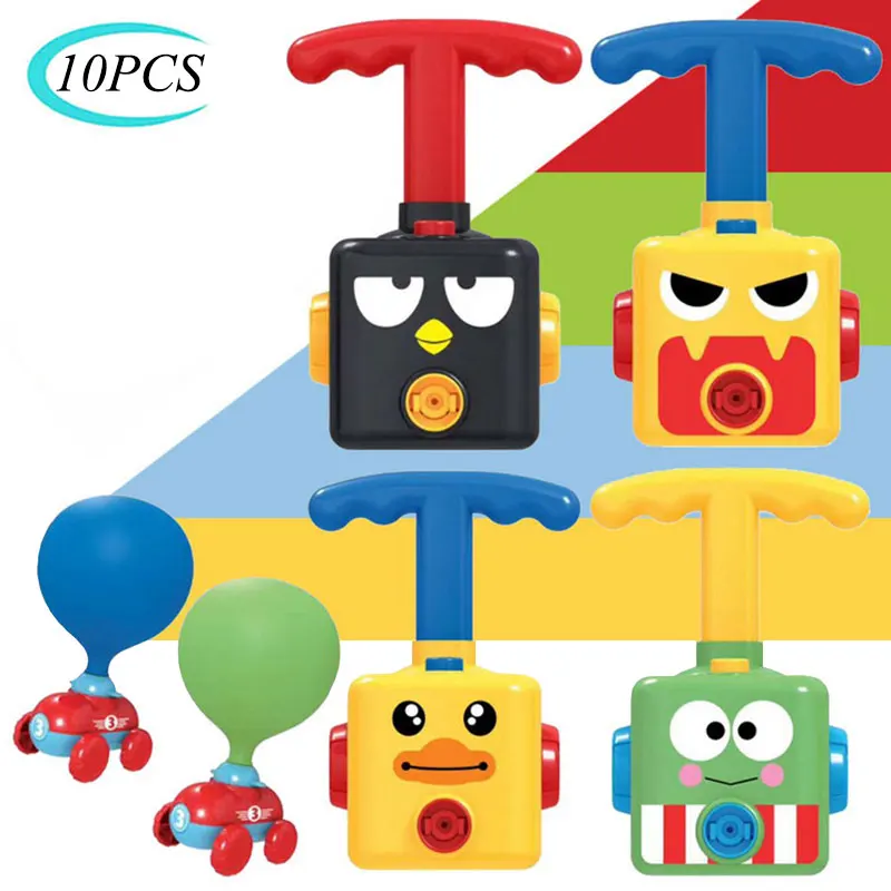 Kids Air Pressure Powered Car Toy Educational Presses Inflatable