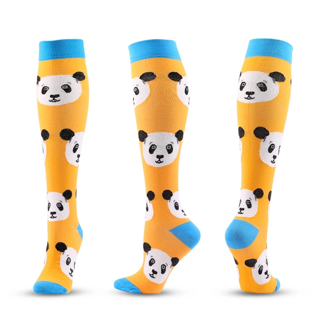 2021 New Cartoon Compression Stockings For Men Women Nylon Smiley Pattern Compress Socks Cycling Sock Prevent Varicose Veins Y029-M