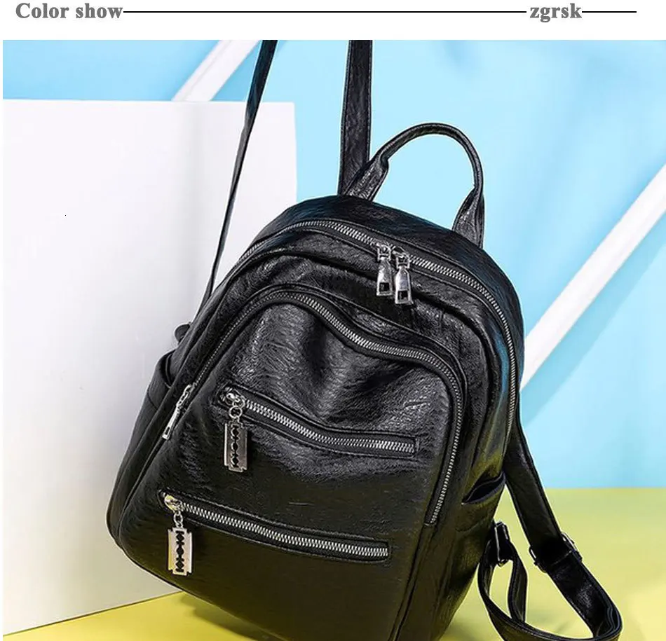 Women Teen Backpack Waterproof Hot Solid College Pu Leather Fashion School Bag Backpacks For Teenagers Back Pack Purse Bookbags