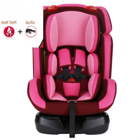 isofix pink Регулируемое детское автокресло безопасности От 0 до 12 лет/9-36 кг портативное детское автомобильное сиденье ISOFIX жесткий интерфейс пятиточечный жгут детское автомобильное сиденье - Цвет: isofix pink