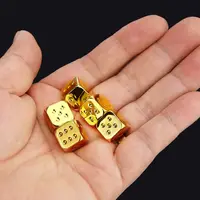 5 Pcs/Pack 13mm Metal Dice Gold/Silver Color 6 Sided Square Point Dice for Family Party KTV Board Games Desktop Game Toy Gift 2