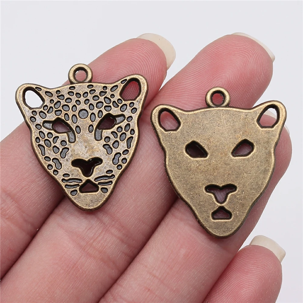 4pcs 30x27mm Leopard Charms Antique Bronze Plated For DIY Jewelry