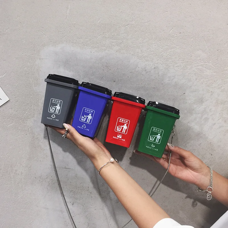 Мешок для мусора встряхивание голосовой сети Красный Стиль Знаменитостей сумка универсальная модная сумка на плечо с цепочкой мусорная банка