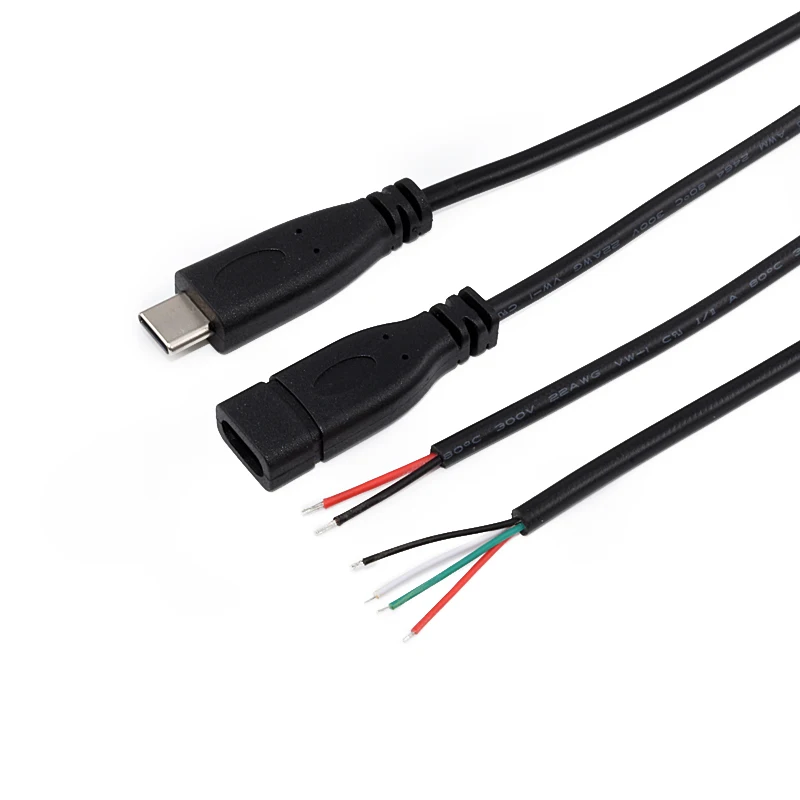 Высококачественный 20 см Черный штекер Usb Type c 2 4 провода Кабель питания Шнур