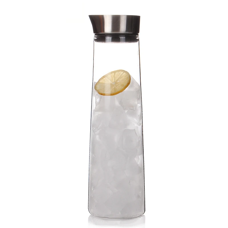 

1L 1.5L Heatproof Glass Carafe with Stainless Lid Two ways to use Hot or Iced Water Pitcher Fruit Flower Tea Teapot