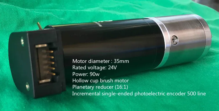 

Incremental Single-ended 500 Line 16:1 24V Decelerator with Encoder DC Brush Servo Hollow Motor 90W Replacement RE35