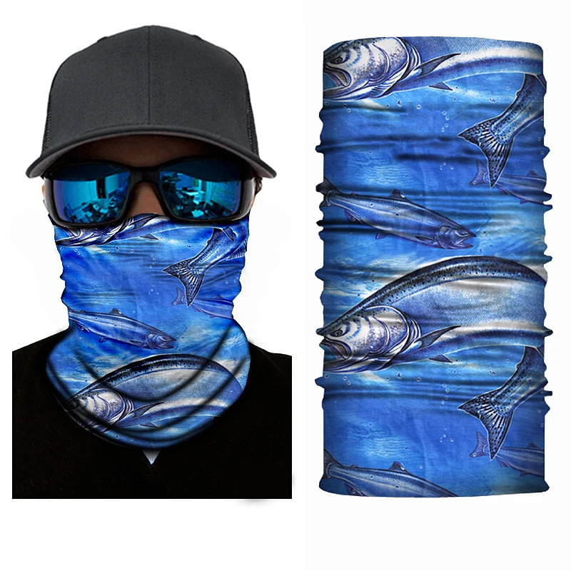 Magic Headscarf Multi-function Mask Ocean Series Outdoor Riding Sunscreen Sports Bib Seamless Magic Headband Riding Face Towel - Цвет: Белый