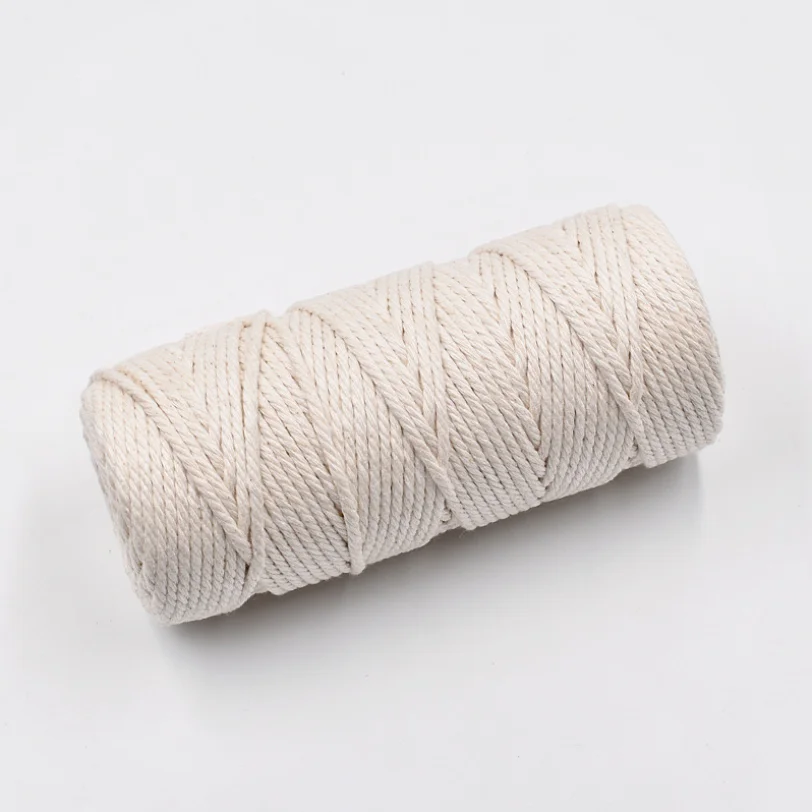100M Macrame Rope Twisted String Cotton Cord For Handmade Natural Beige Rope DIY Craft Knitting Christmas Wedding Deco Gift
