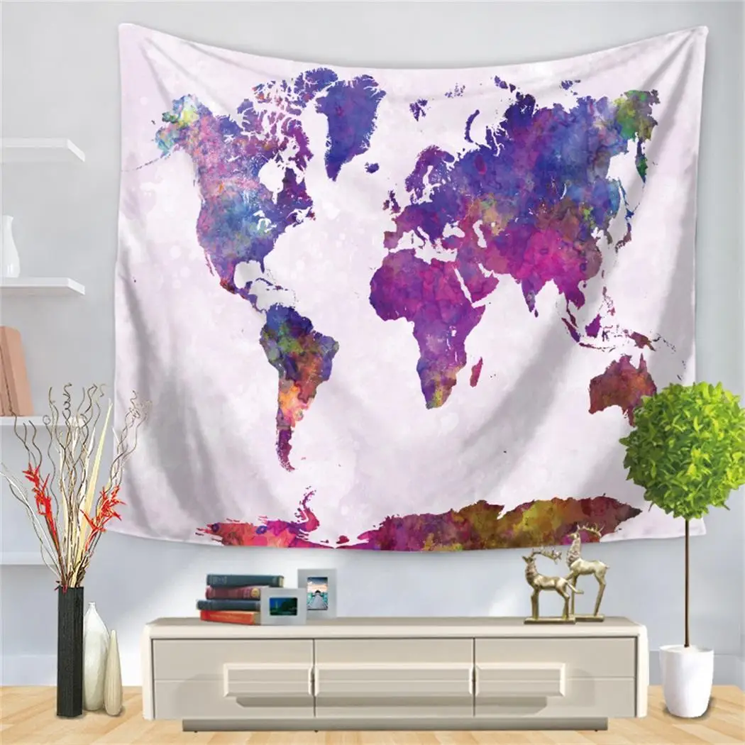 World Map Painting Wall Hanging Tapestry 1-16 Beach As picture Towel Multi Printed Functional Blanket - Цвет: tapestry 13