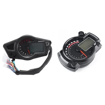 

2 Pcs 7-Color LED Motorcycle RX2N ATV LCD Digital Speedometer Tachometer Meter 15000Rpm for Motorcycle, Bike