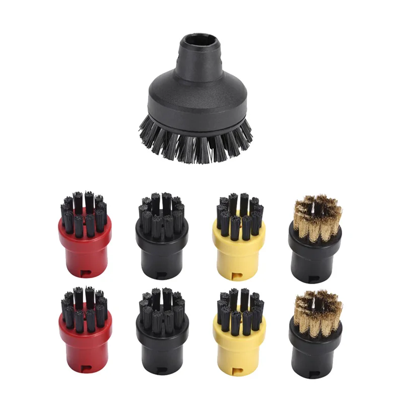 For Karcher SC1 SC2 SC3 SC4 (1 Large 8 Small) Round Brush Cleaning Household Steam Cleaner Nozzle |