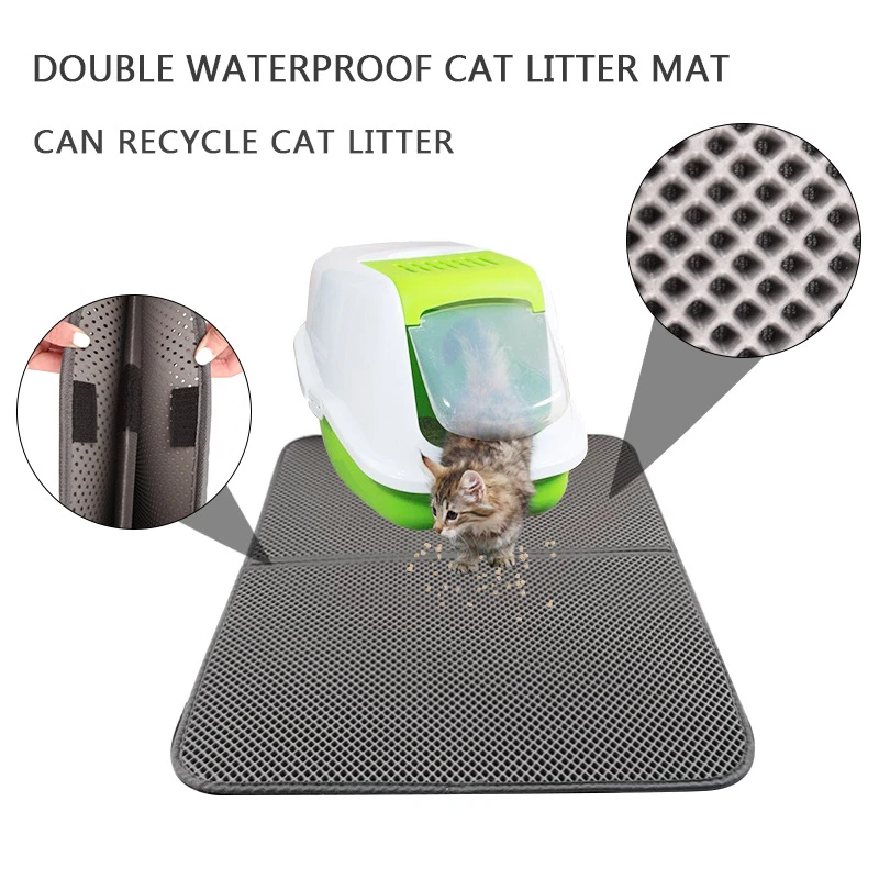 

EVA Double-Layer Litter Mat Pet Carpet Cat Sand Cat Toilet Mat Trapper Foldable Non-slip Mats Cats Waterproof Mats For Pets Cats