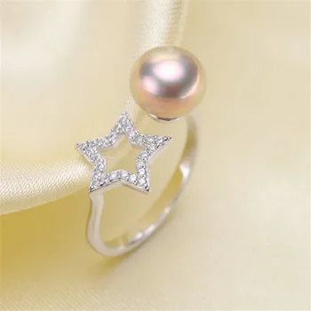 

Delicate Pearl Rings Settings S925 Sterling Silver Rings Mount Women DIY Handmade Craft Rings Jewelry Accessory