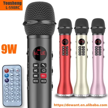 

10pcs L-598RC 9W mini handheld audio voice recorder mobile phone karaoke bluetooth wireless echo microphone with remote control