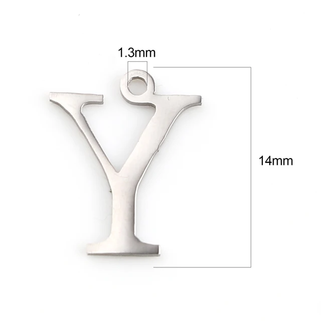 Fashion 304 Stainless Steel Charms Silver Color Greek Alphabet Pendants for Women Necklace Earring Jewelry Accessories Gifts Style T