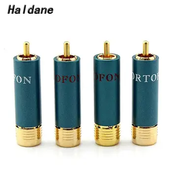 

Haldane 4pcs Gold-plated HIFI RCA Plug Hi-end Ortofon Reference 8NX RCA Connectors for RCA Male Interconnect Audio Cable