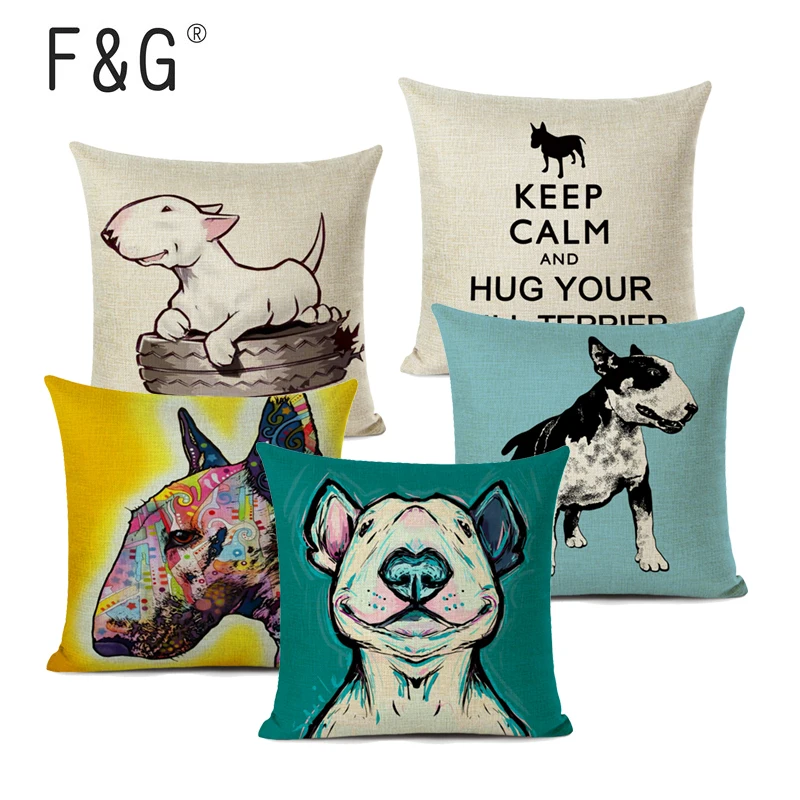 Low Price Case Cushion-Cover Decorative Terrier 45x45cm Linen Car-Sofa Cute Bull Printed 4000513312008