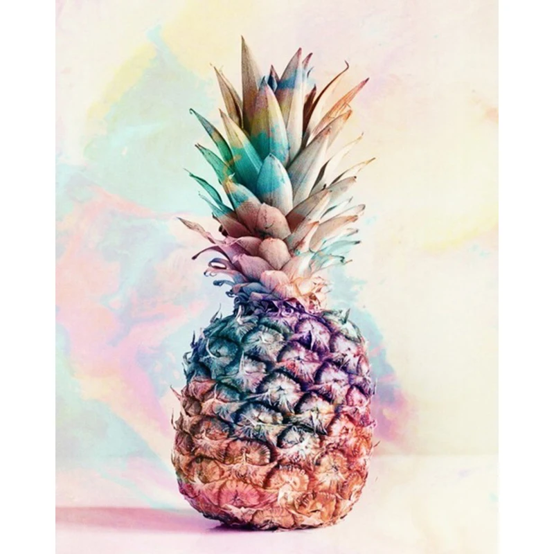 DIY Painting By Numbers Pineapple Kit Oil Picture Fruits Wall Art Canvas Home Decoration Gift 40x50cm | Дом и сад