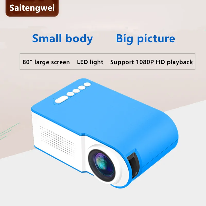 

[Blue]Projector Mini Household Portable LED High Definition 1080P Projector