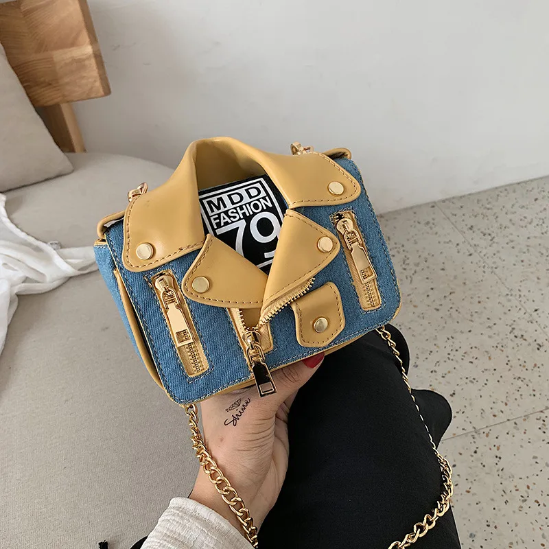 

Brand Originality Design Handbag women 2019 new fashion rivet contrast single back messenger bag Joker chain small square bag