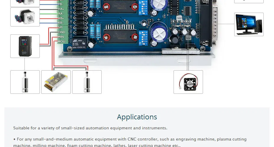 SAVEBASE CNC 3 оси комплект с TB6560 коробка Стандартный драйвер платы Nema16 40oz-in шаговый двигатель 12 В 10A импульсный источник питания для DIY