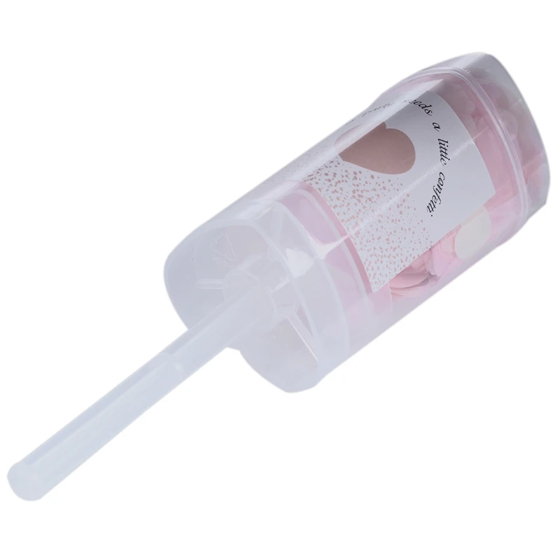 

BMBY-10Pcs Heart Push-Pop Confetti Poppers Wedding Baby Bride Shower Birthday Party Decoration Push Tube Cylinder Heart Shaped C