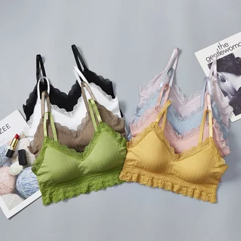 

Women Lace Tube Tops Sexy Lingerie Breathable Bralette Push Up Seamless Bra Tops