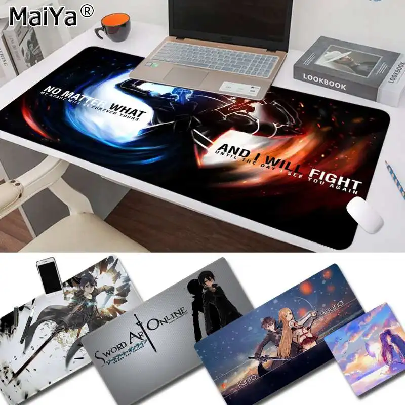 Maiya sword art online sao Krito Asuna прочный резиновый коврик для мыши версия скорости/контроля
