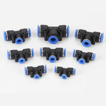 

PQB Tee Pneumatic Quick Fittings Connector 4mm 6mm 8mm 10mm 12mm 16mm Change Diameter Joint Quick Couplings Air Compressor