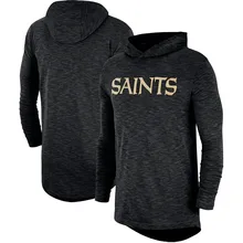 Орлеан Американский Футбол Толстовка Saints Black Sideline Slub представление с капюшоном с длинным рукавом Толстовка