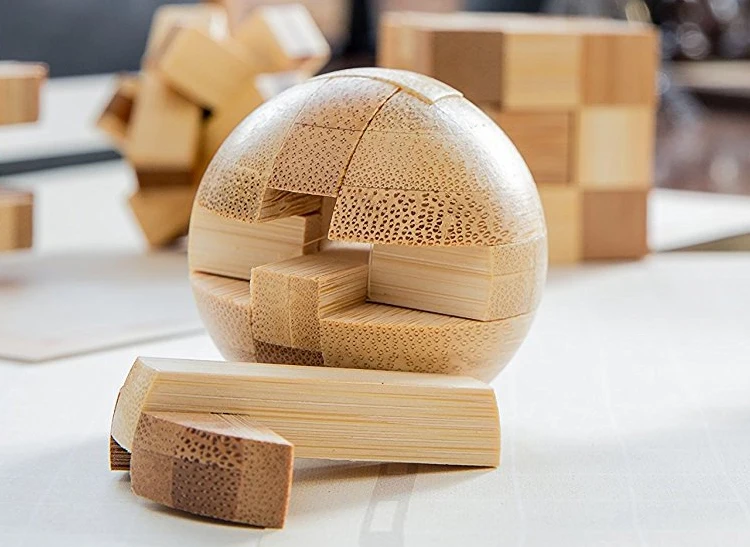 Bamboo развивающий Интеллектуальный узел разблокировка мяч головоломка детская игрушка подарок замок любан замок Рождество День рождения Kong Ming