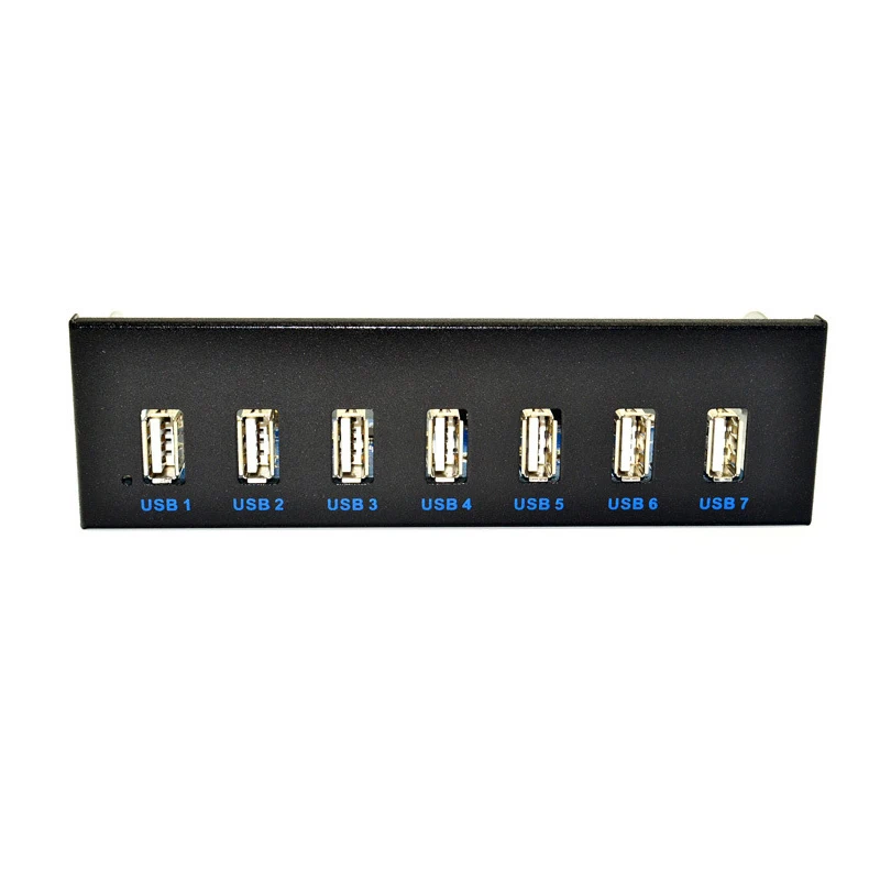 Usb-концентратор USB 2,0 концентратор 7 портов Разветвитель USB 2,0 Передняя панель 5,25 cd-rom привод кронштейн для жесткого диска расширительный адаптер Разъем для Windows XP
